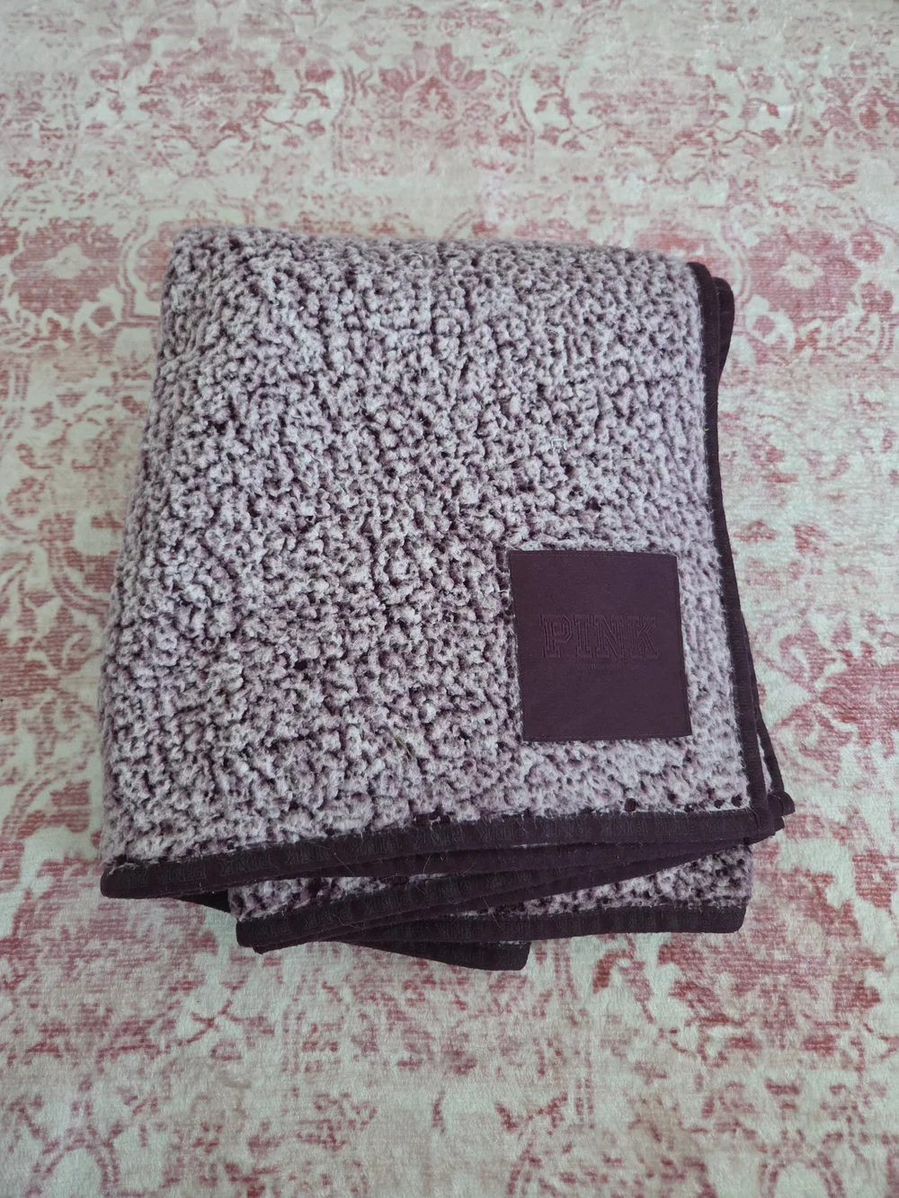 Plush Sherpa Throw Blanket - Mauve by VS PINK